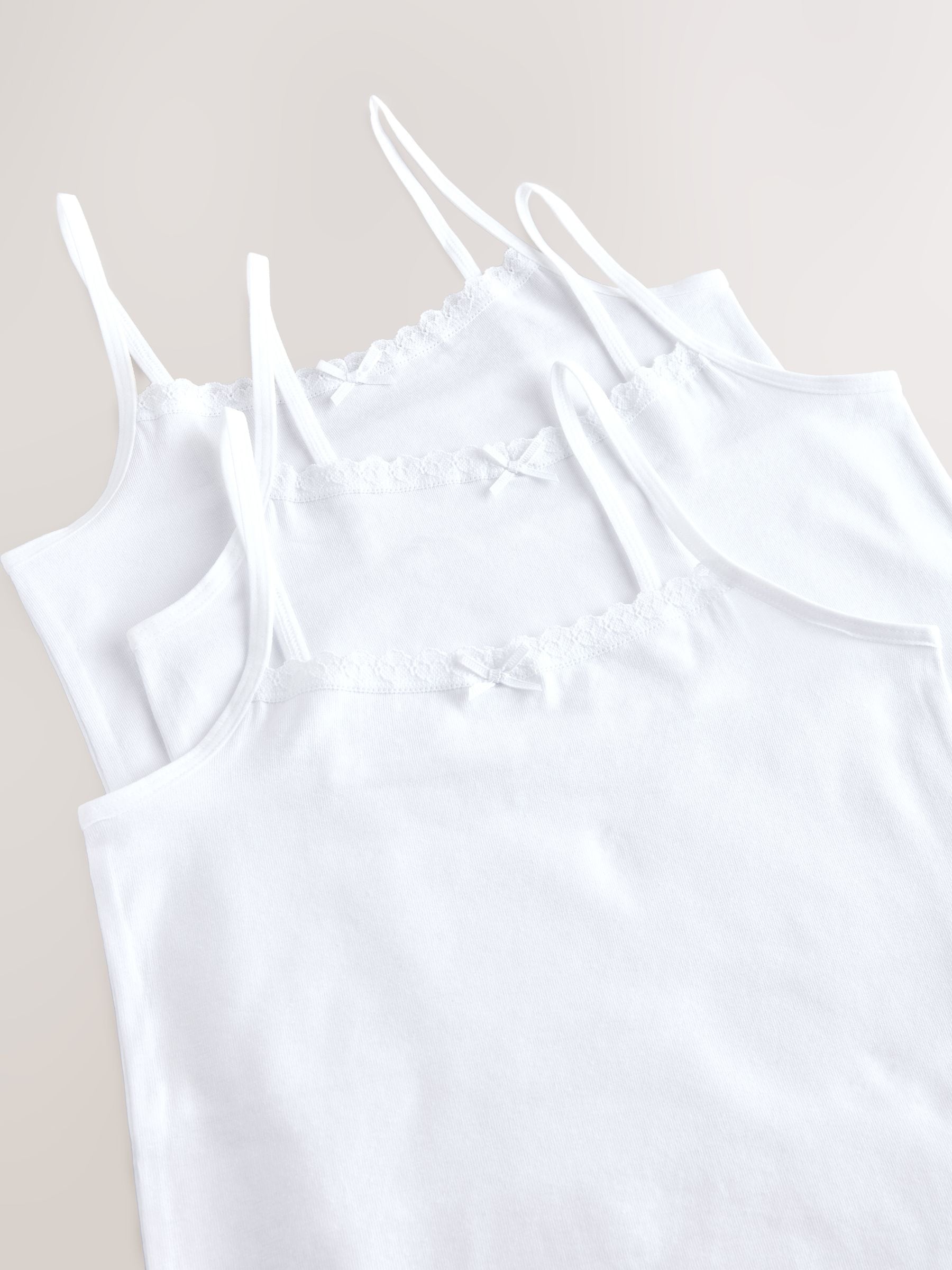 Wit - Elastische cami-hemdjes met bandjes (1,5-16jr)