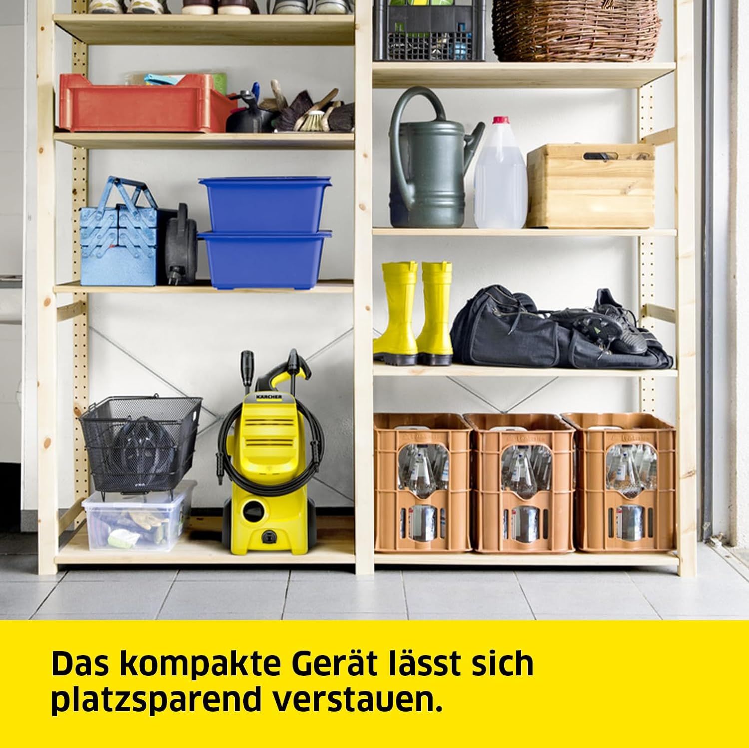 Kärcher Hochdruckreiniger K 4 Classic, Druck: max. 130 bar, Fördermenge: 420 l/h, Flächenleistung: 30 m²/h, Wasserfilter, Gewicht: 4,6 kg, Hochdruckschlauch und -Pistole, Dreckfräser, Strahlrohr