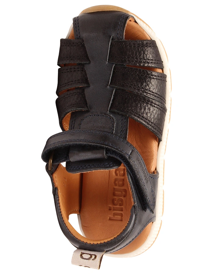 Leder-Sandalen BIRK mit Zehenschutz navy