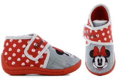 Disney Minni Mus Tøfler, Red/Light Grey