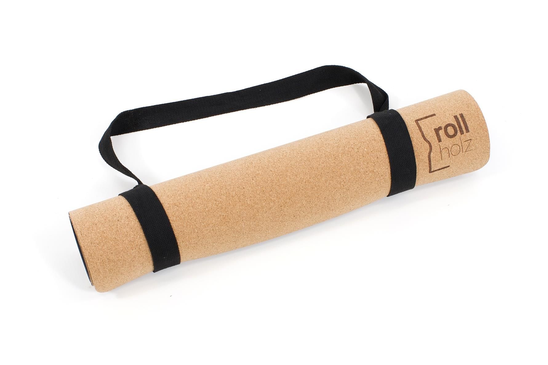 rollholz Yogamatte aus Kork & Naturkautschuk 185 x 61 x 0,4 cm