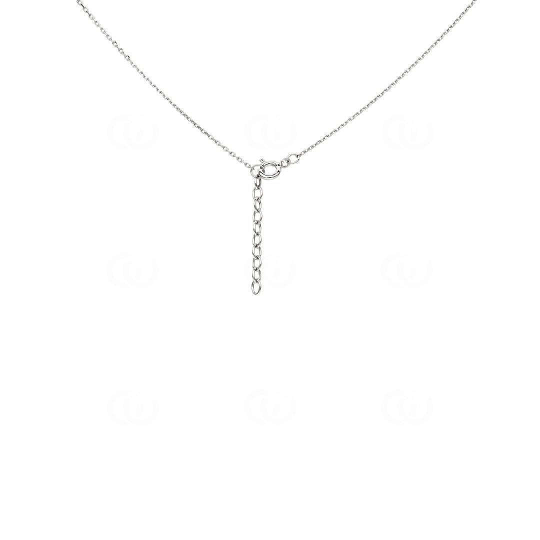 Collier mit Anhänger 925 Silber rhodiniert mit Zirkonia 43cm