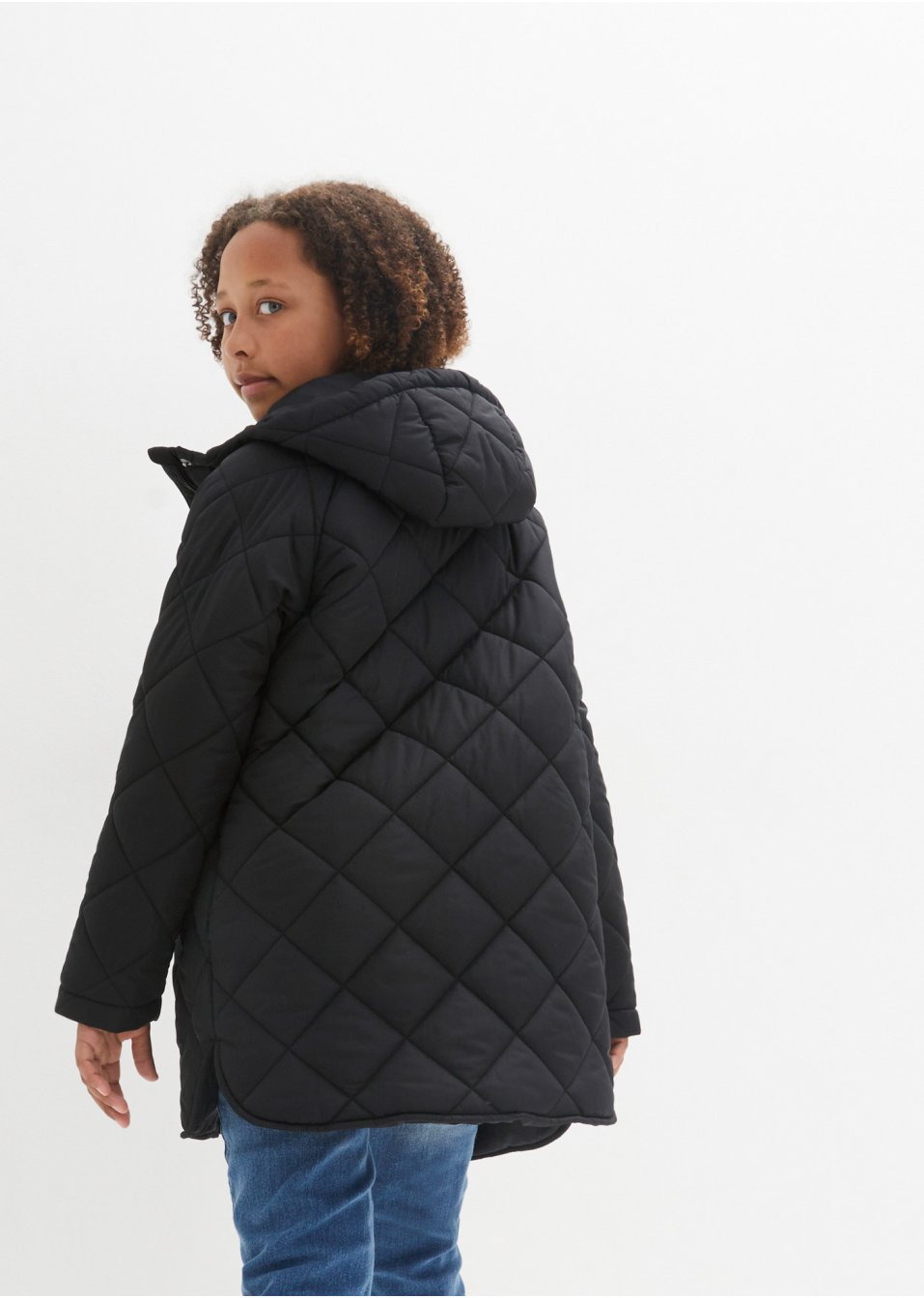 Veste mi-saison fille avec motif losange