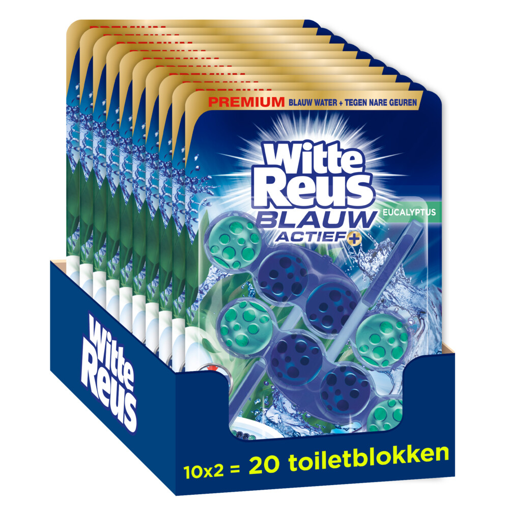 10x Witte Reus Toiletblok Blauw Actief Eucalyptus2 stuks