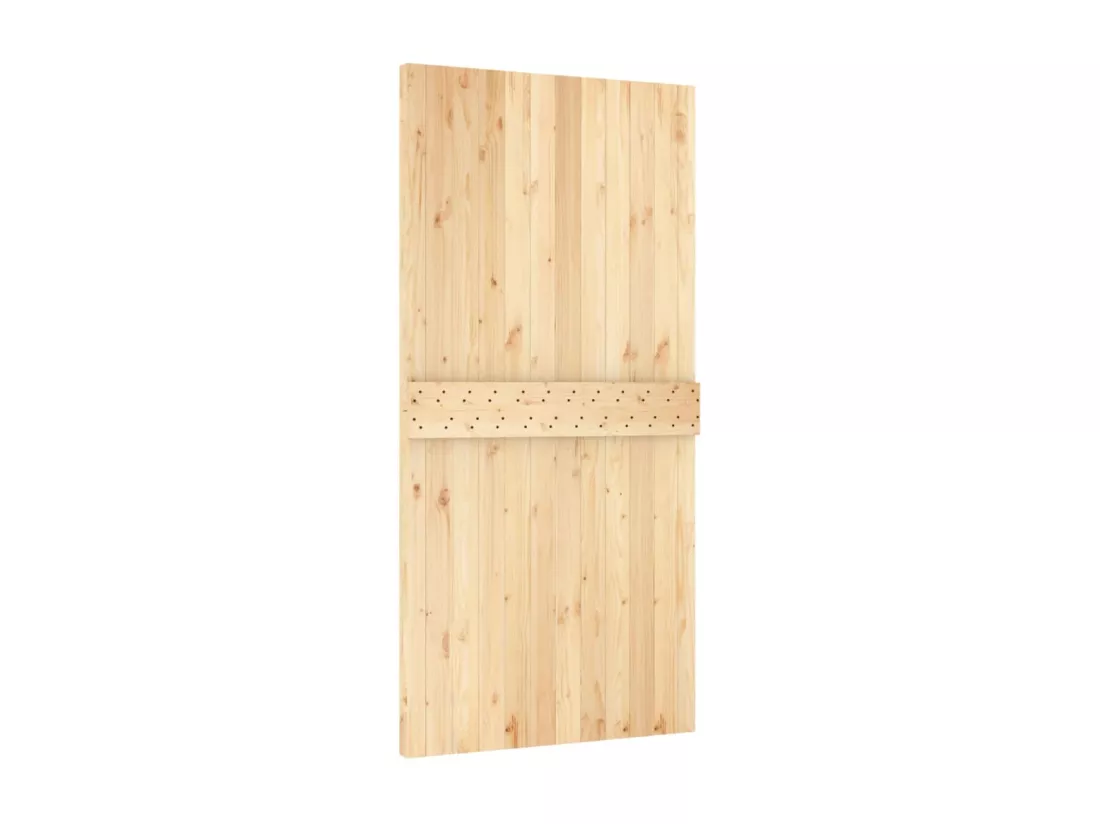 Porte coulissante et kit de quincaillerie 100x210 cm pin massif
