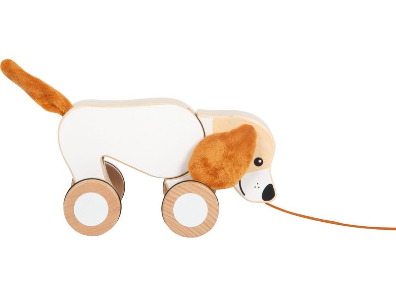 small foot Nachziehspielzeug Nachziehtier Hund mit Knistero Holz-Nachziehtier Hund mit Knisterohren