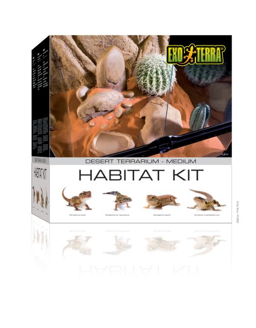 Exo Terra Habitat Kit Desert Medium - Terraria - 45x45x45 cm Zwart