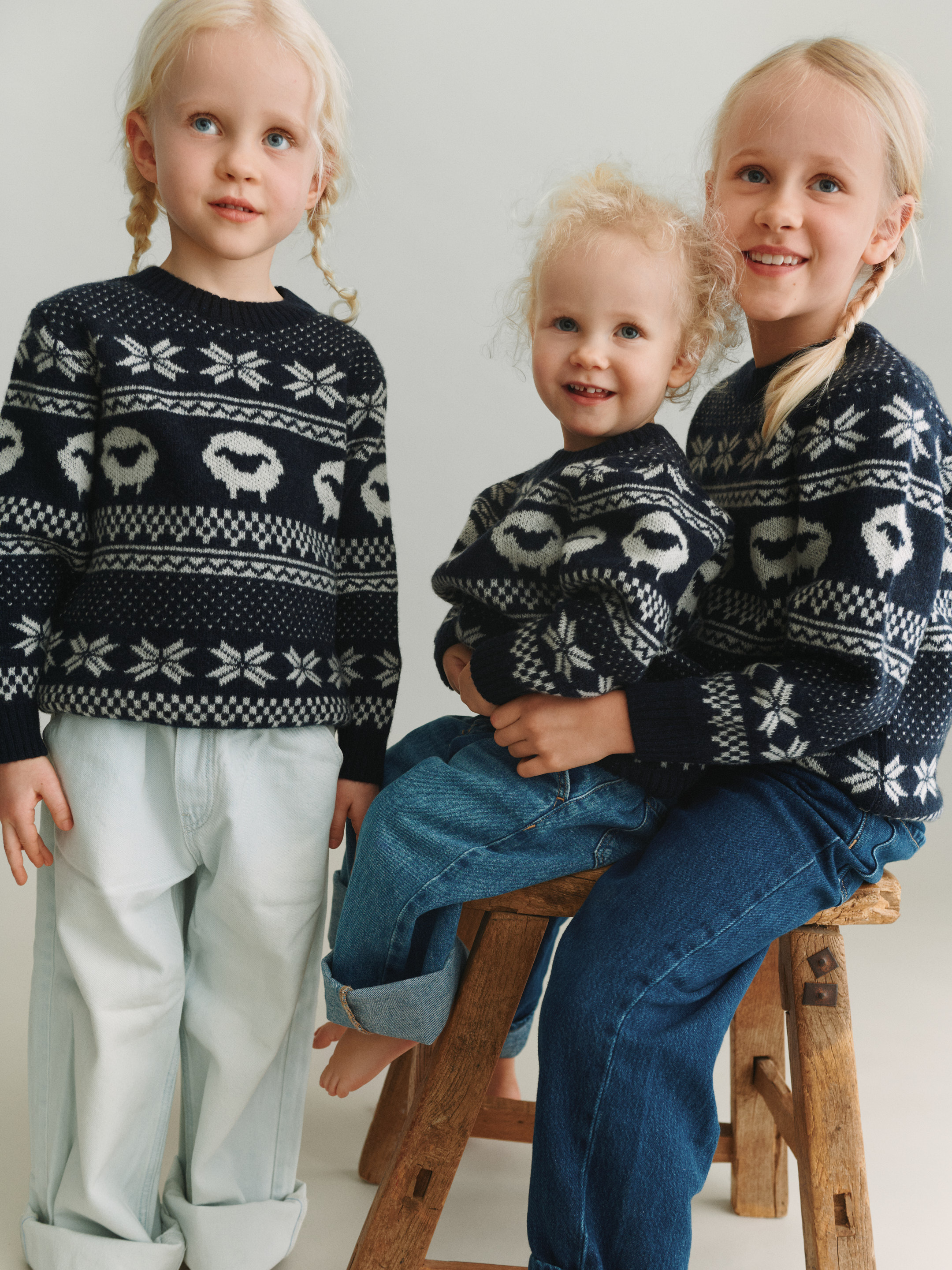 Gebreide wintertrui van lamswol voor kinderen