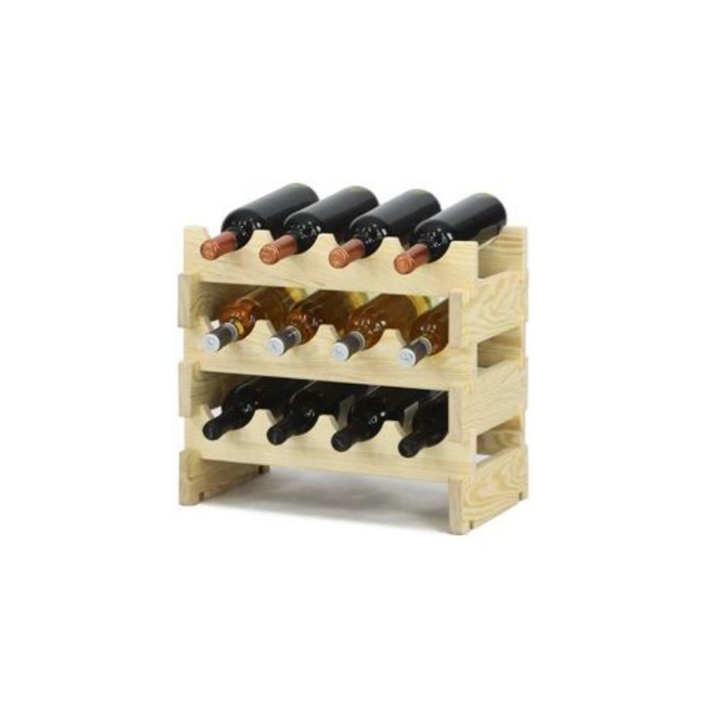 PROREGAL Wijnrek Vinoteca Flex HxBxD 35 x 47 x 29 cm 12 Flessen Massief grenenhout Natuurlijk Onbehandeld