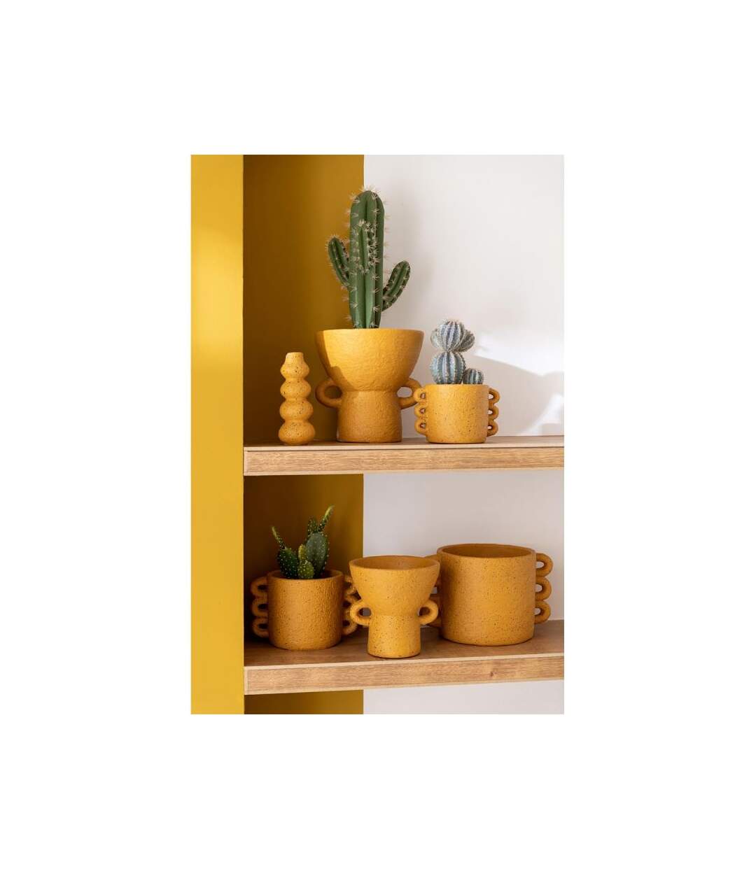 Paris Prix - Cache-pot Design zenia 33cm Ocre