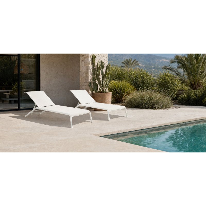 Bain de Soleil d'extérieur OUDON - toile enduit et pieds aluminium