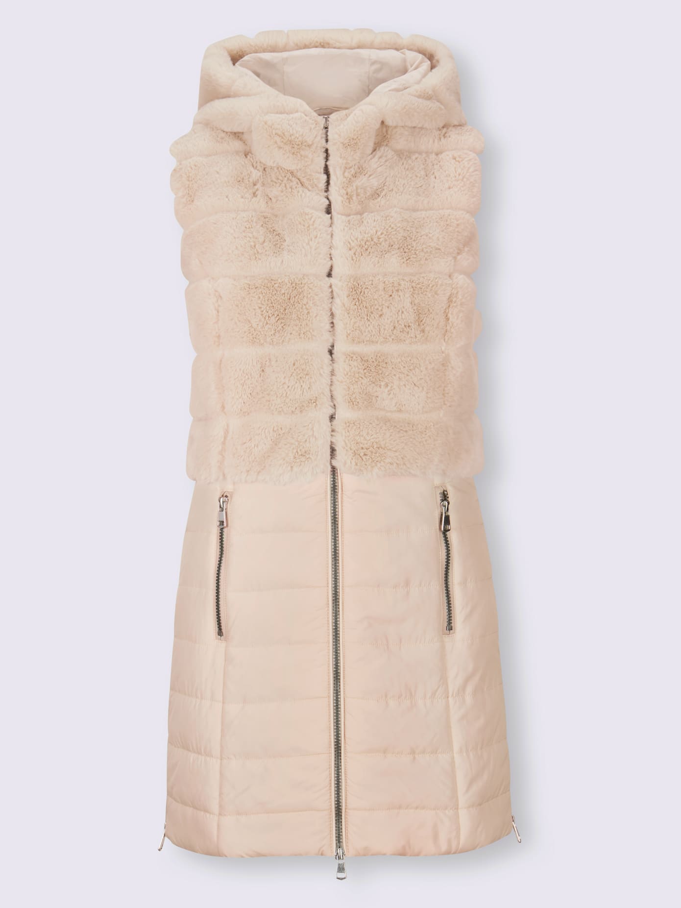 Gilet matelassé mélange de matières tendance