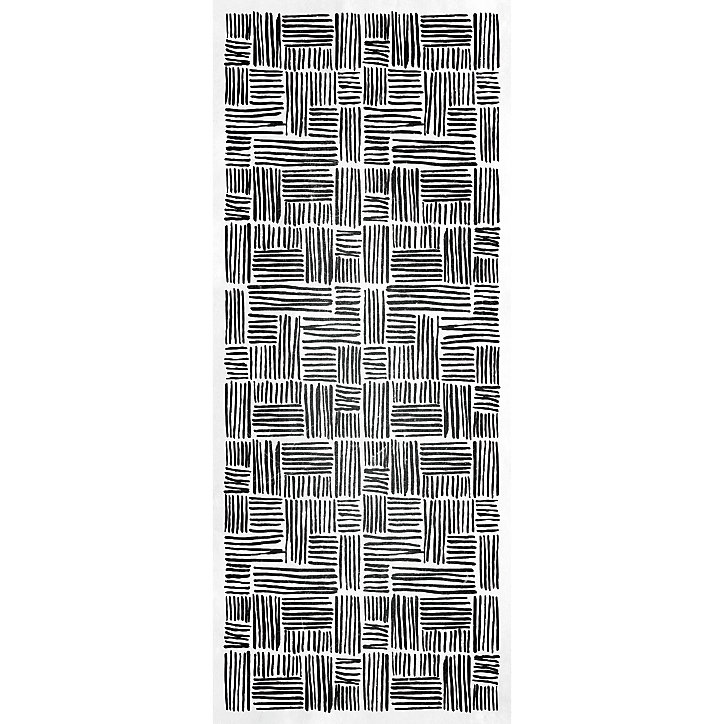 Tapis vinyle motif traits noirs L.160 x l.66 cm x ep. 2 mm