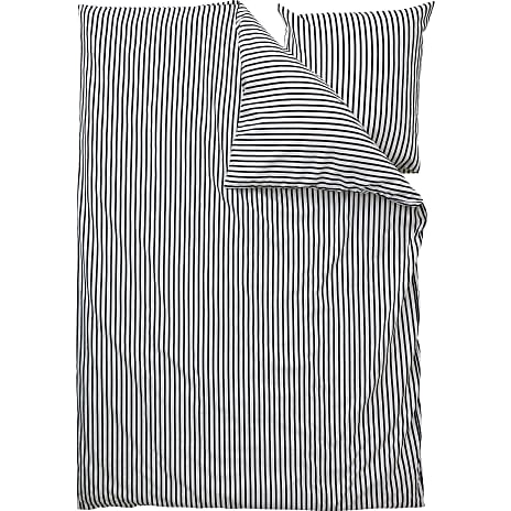 Mikrofiber sengetøj 140x200 cm - simpel sort strib