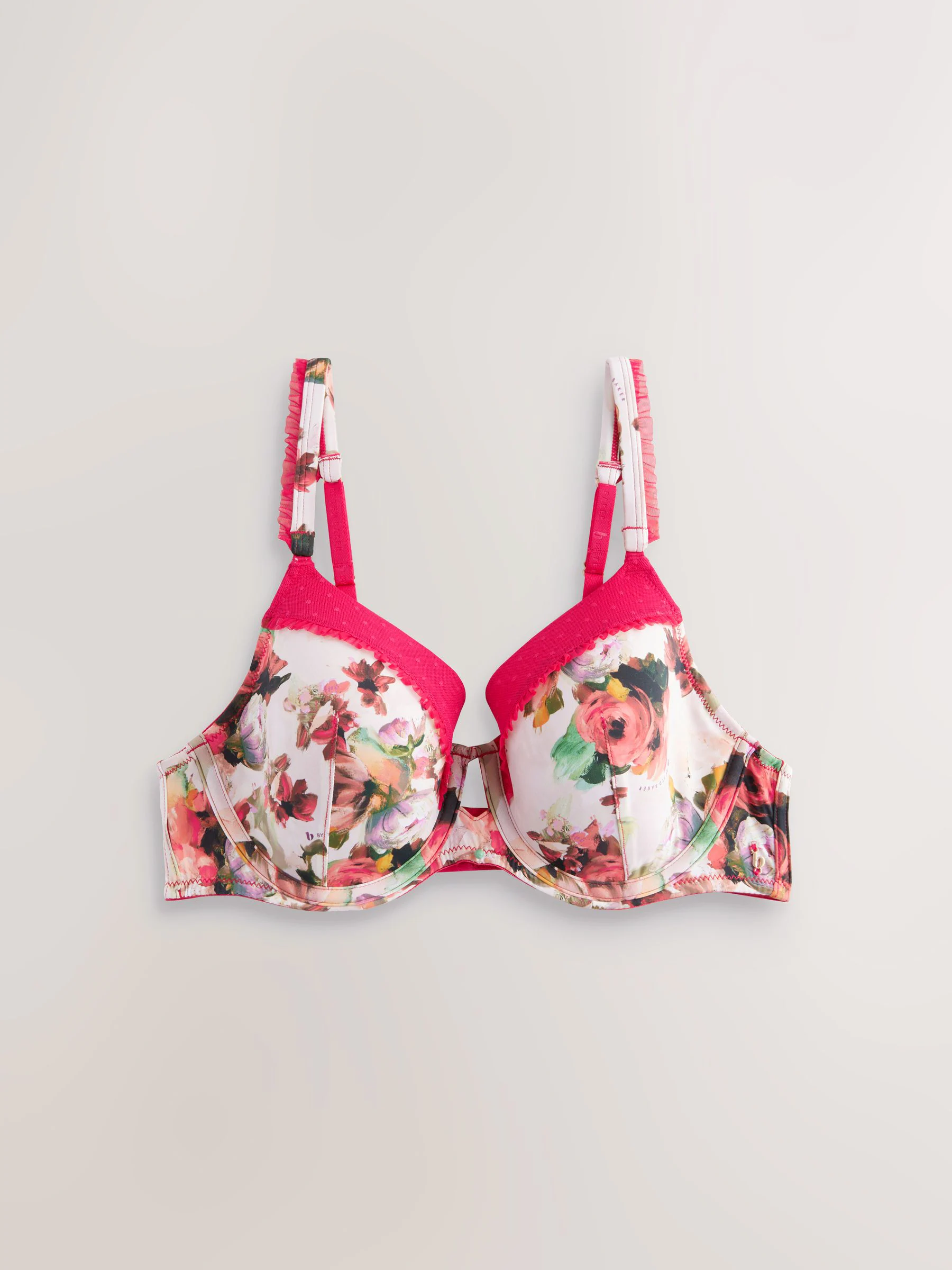 B by Ted Baker Pink Floral Print Padded Plunge Bra