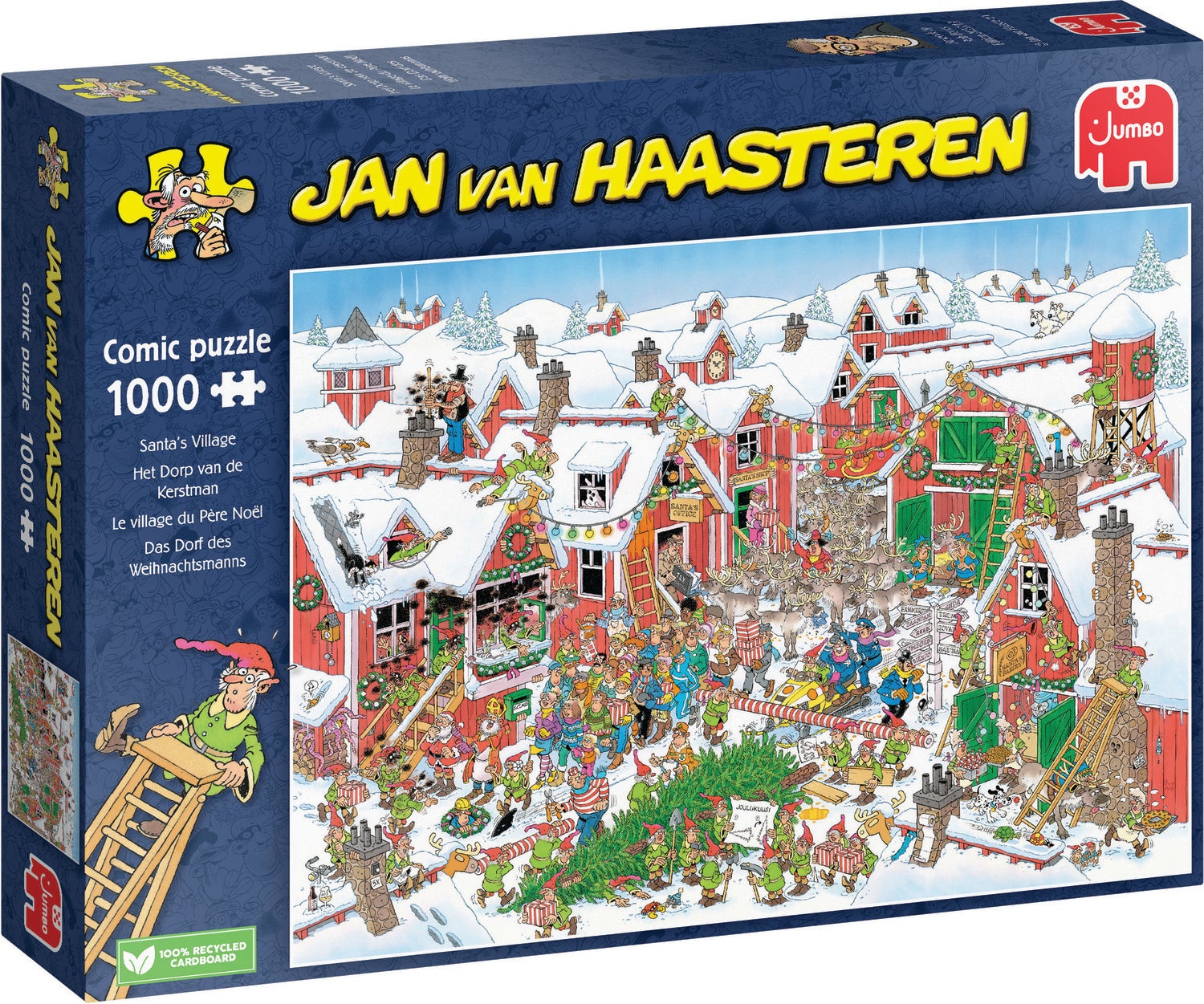 Jumbo Jan van Haasteren Kerst puzzel het dorp van de Kerstman 68 x 49 cm 1000 stukjes