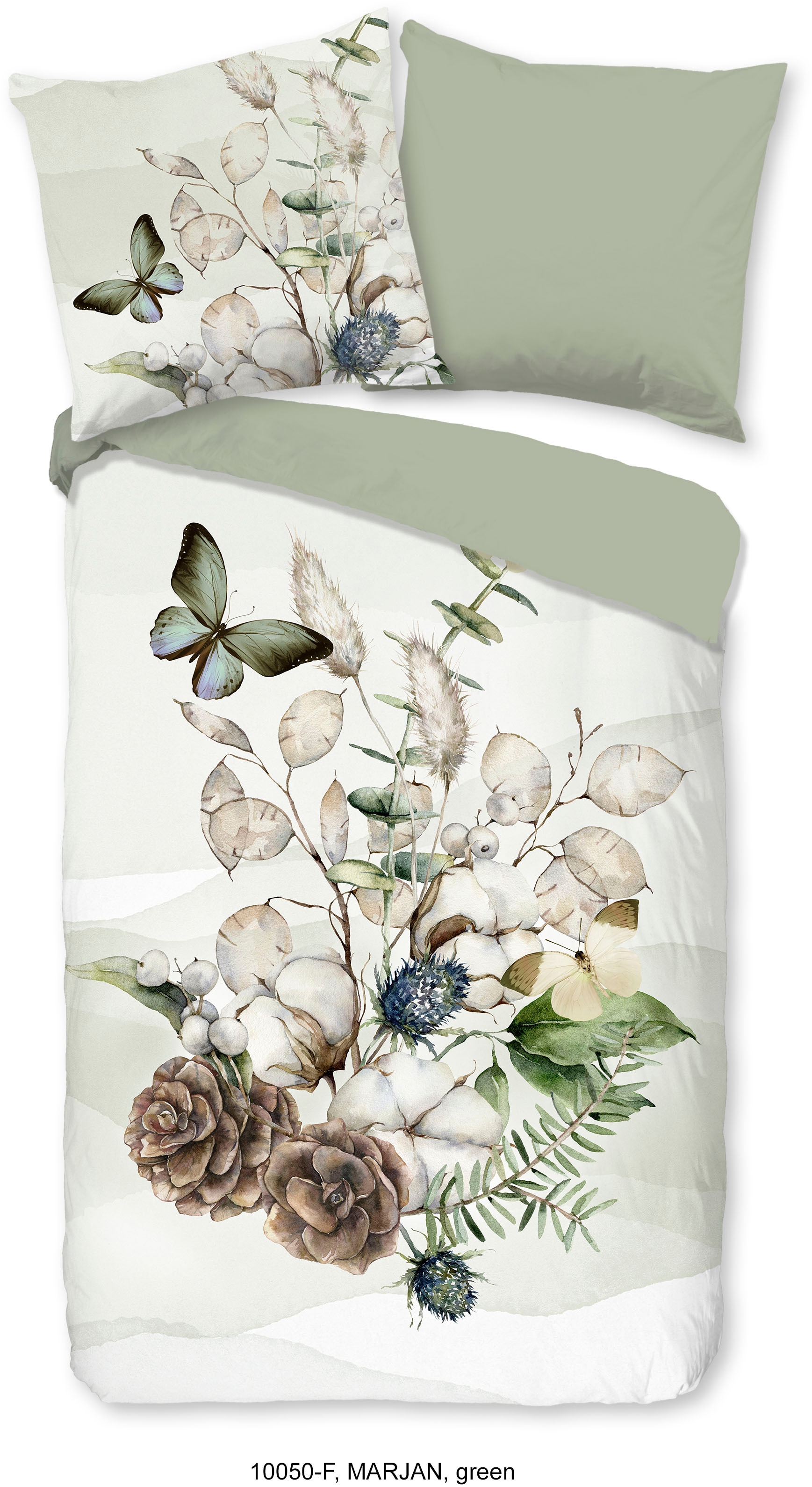good morning Wendebettwäsche »Marjan« 2 Stk. tlg. Biber, 135x200, Winter, Warm, Reissverschluss, Wendeoptik, Blumen