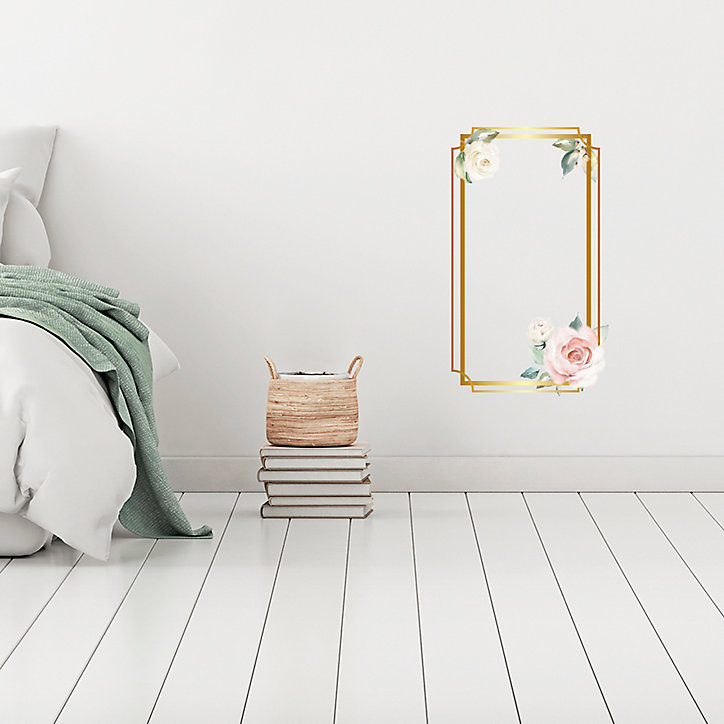 Sticker Finition Gold Fleurs Cadre 49x69 cm