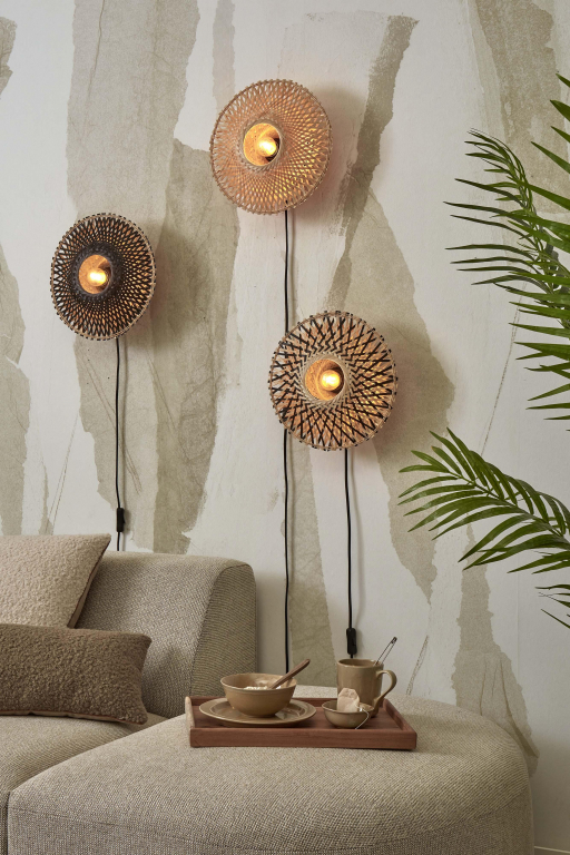 Good&Mojo Kalimantan wandlamp extra small Ø30 zwart