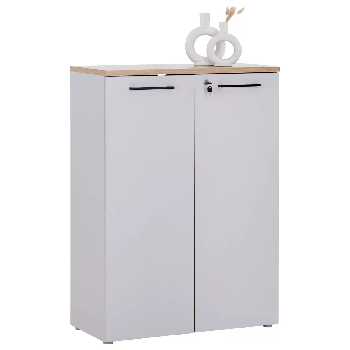 Aktenschrank Kontor K5 hellgrau,Eiche