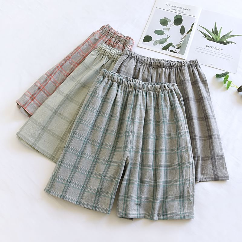 Finlies - Geruite loungeshorts met elastische taille