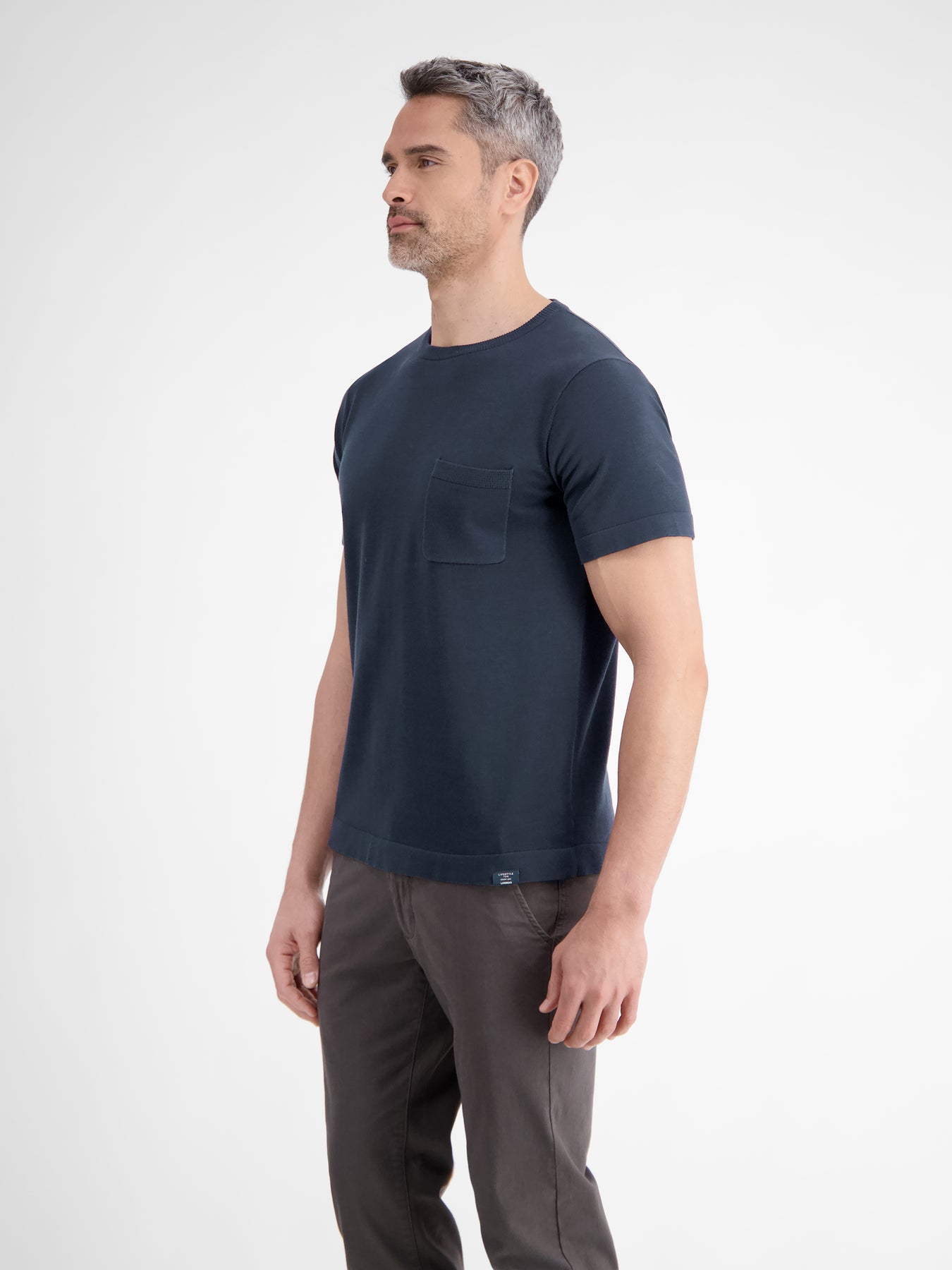 Strick-T-Shirt mit Brusttasche