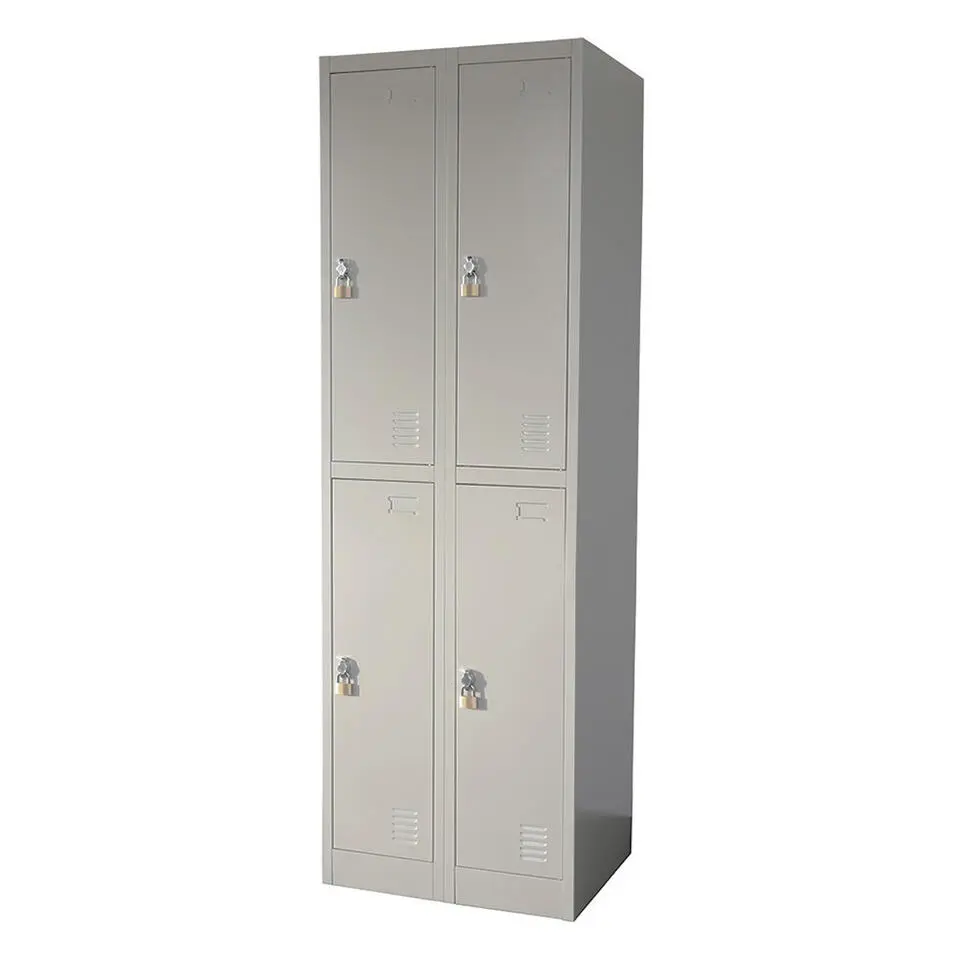 Lockerkast Grijs - 60x185 cm - 4 lockers