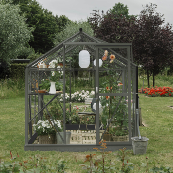 Royal Well Mary II kweekkas full option aluminium groengrijs 6,0 m²
