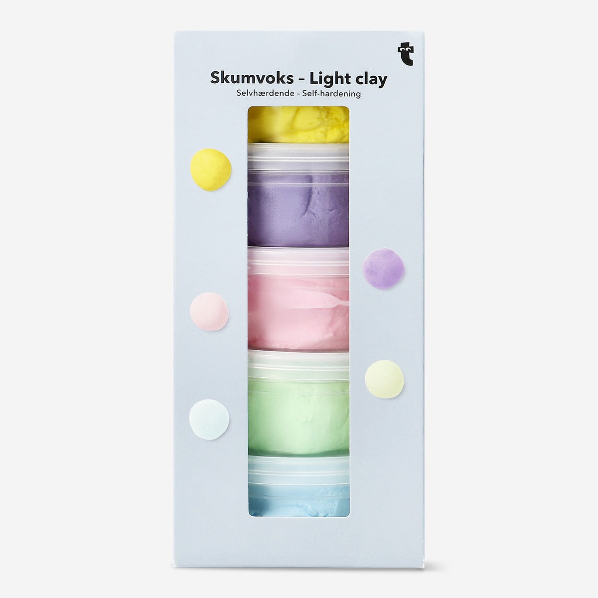 Selvhærdende let ler i pastelfarver - 5 stk