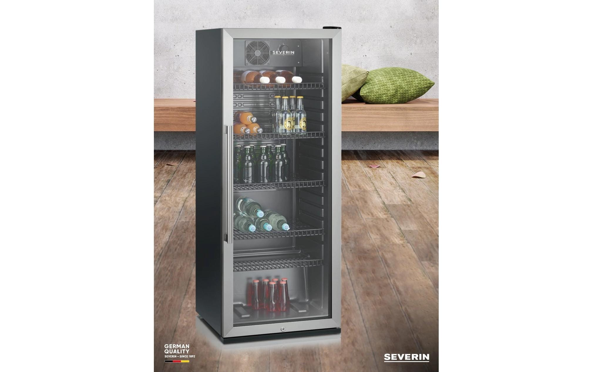 Weinkühlschrank FKS 8841 Edelstahl/Schwarz, Rechts<br>Freistehender Weinschrank