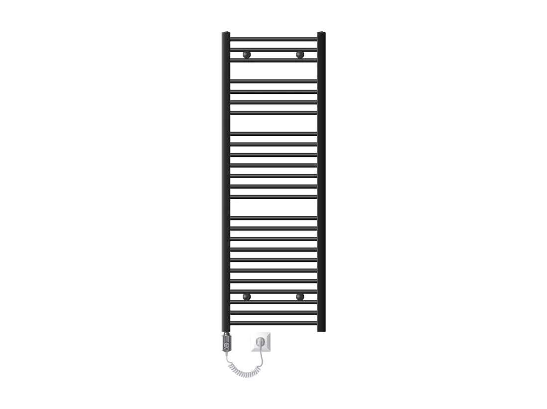 Radiateur Électrique Anthracite avec Elément Chauffant Chromé 900W, 500 x 1500 mm