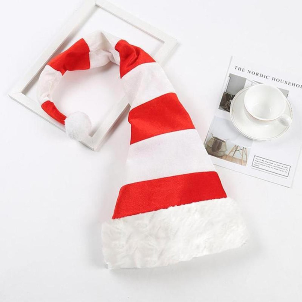 (65x28cm) Weihnachtself Mütze Christmas Weihnachtsmütze - Rot / Weiss