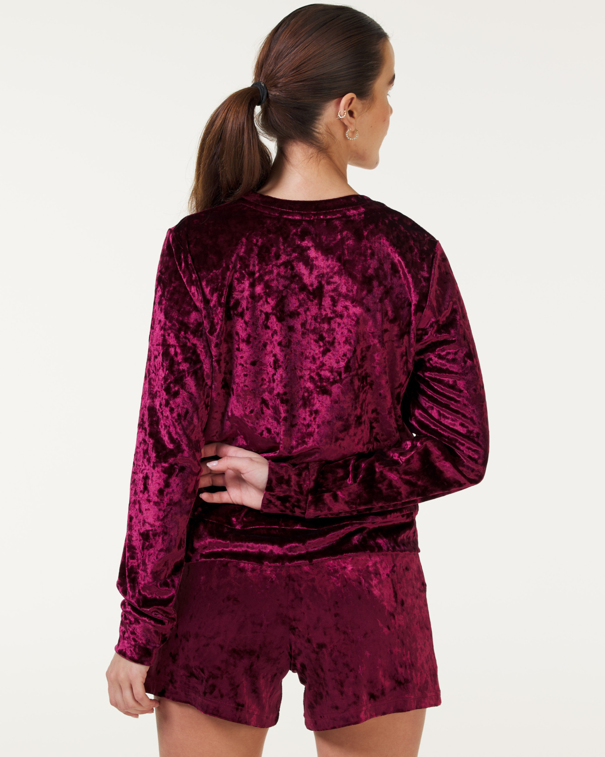 Bumpro Crush Velvet Crewneck Red Grape