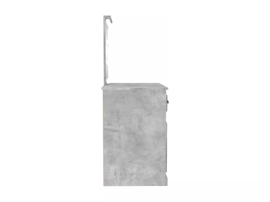 Coiffeuse avec LED gris béton 90x50x132,5 cm bois d'ingénierie