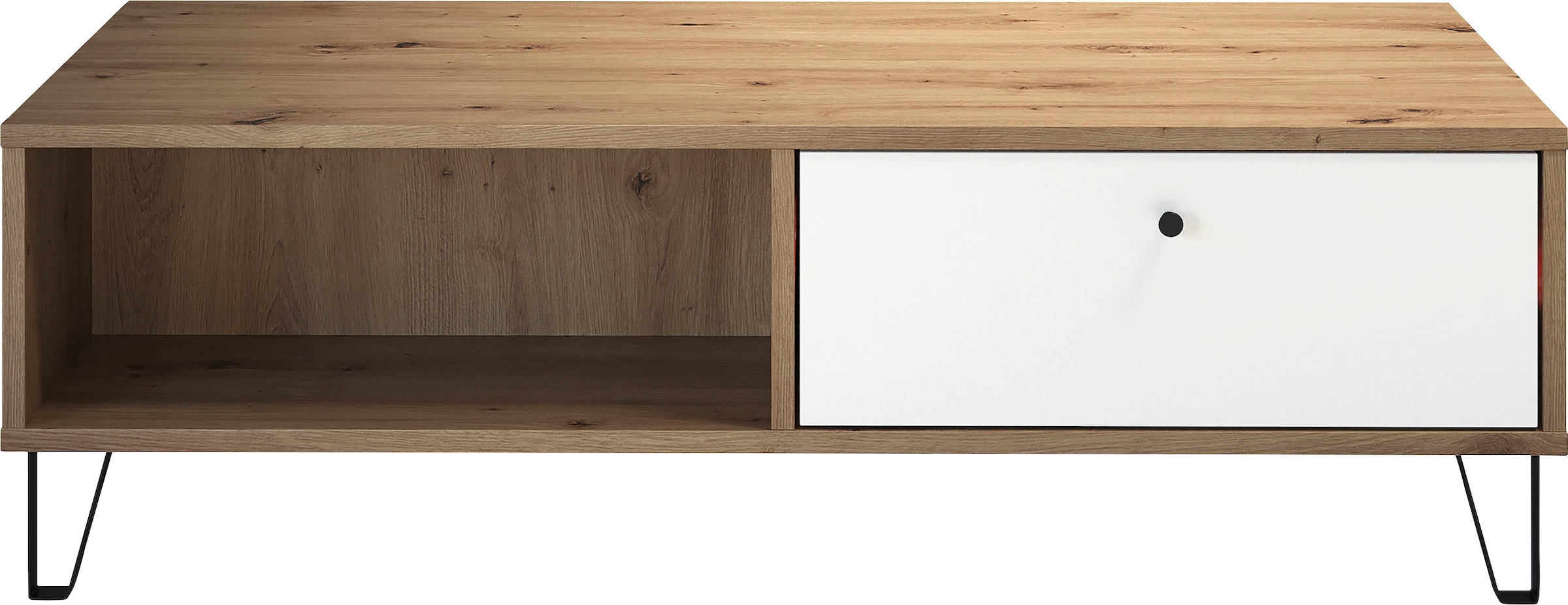PLACES OF STYLE Couchtisch »Tarragona« Couchtisch m. 2 Schub.K, 2 Fächern & Soft-Close - (B/T/H) 110/60/37 cm