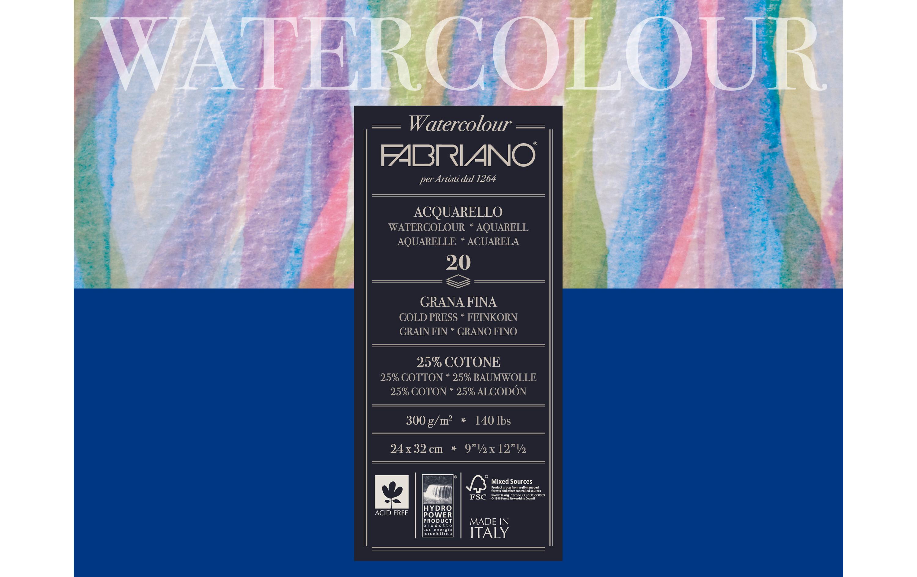 Aquarellblock 24 x 32 cm, 300g/m², 20 BlattZeichenblock