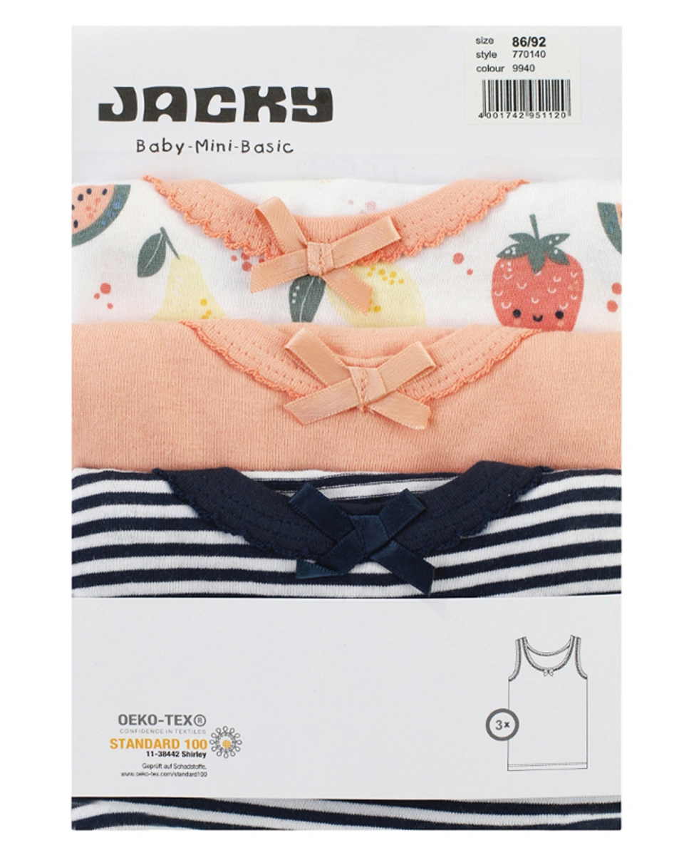 Unterhemd FRUITS 3er-Pack in peach/navy
