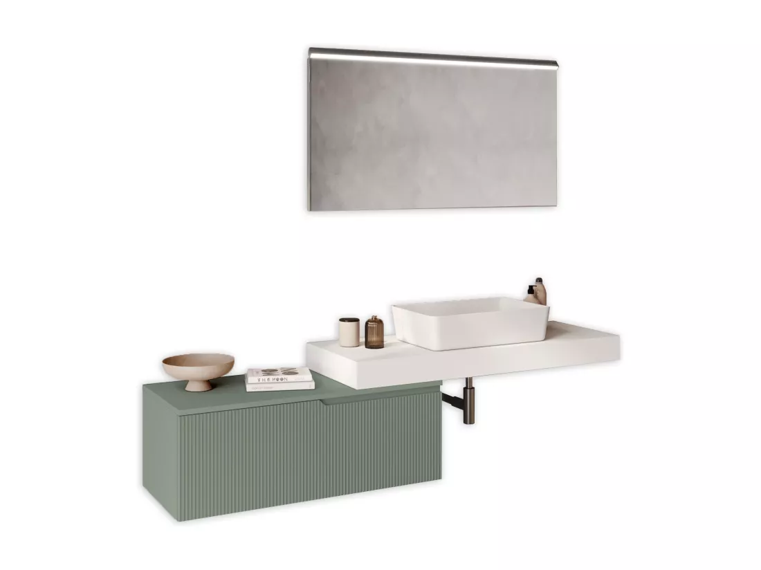 Composition 4 pieces VENERE blanc/vert sauge