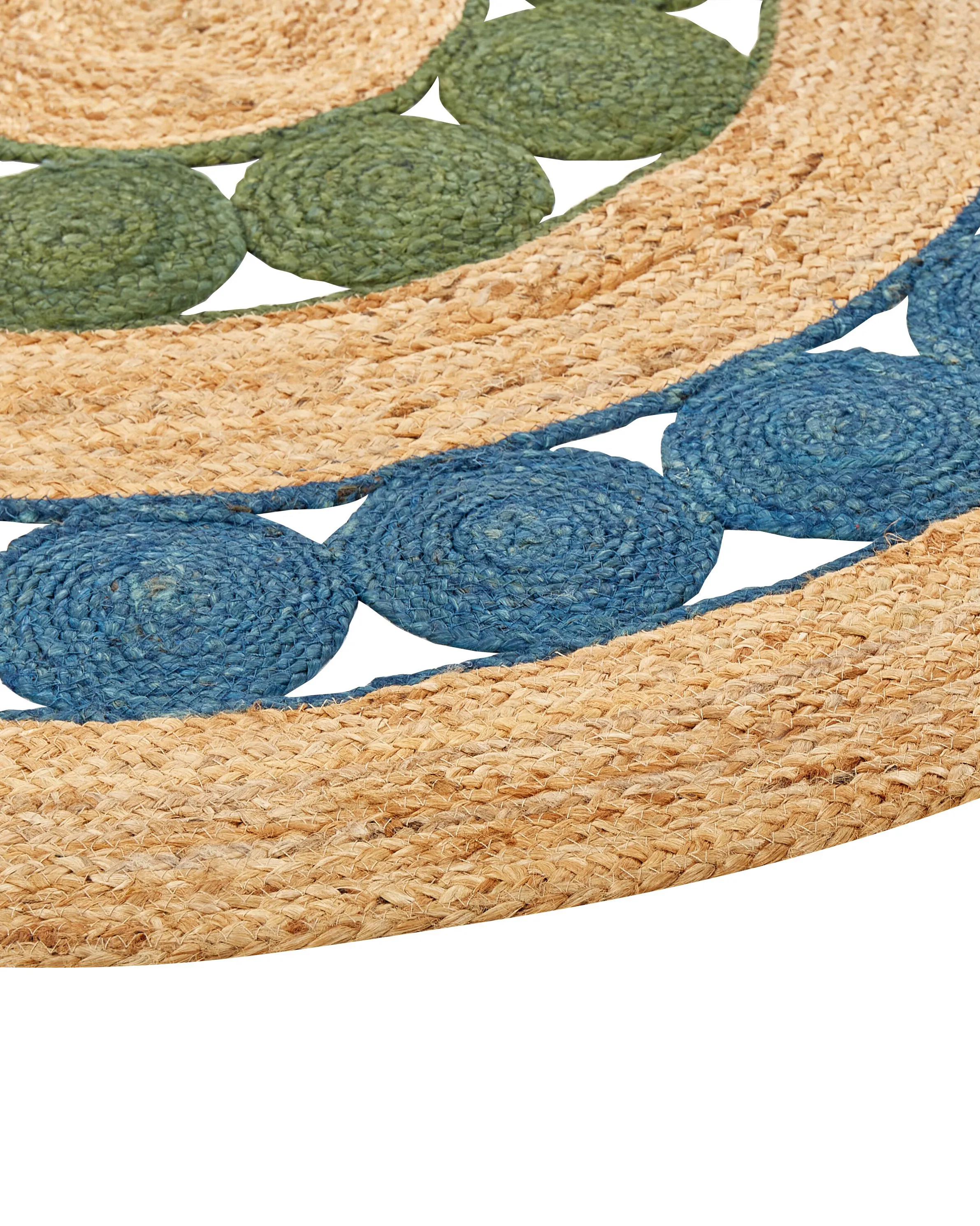 Vloerkleed HOVIT Groen Blauw ø 140 cm Jute