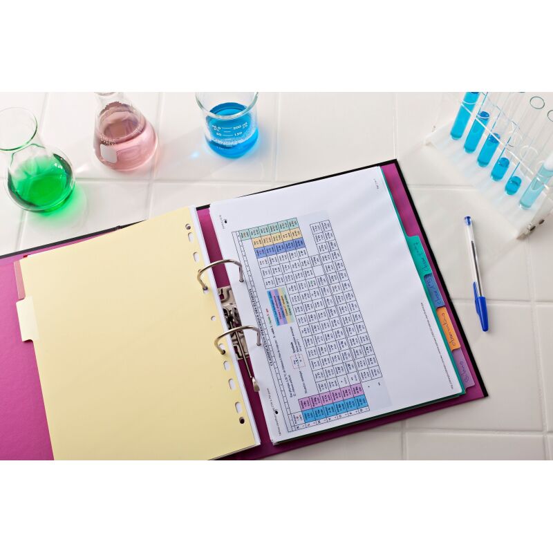 Intercalaires neutres A4 6 positions carte forte 225g assorti