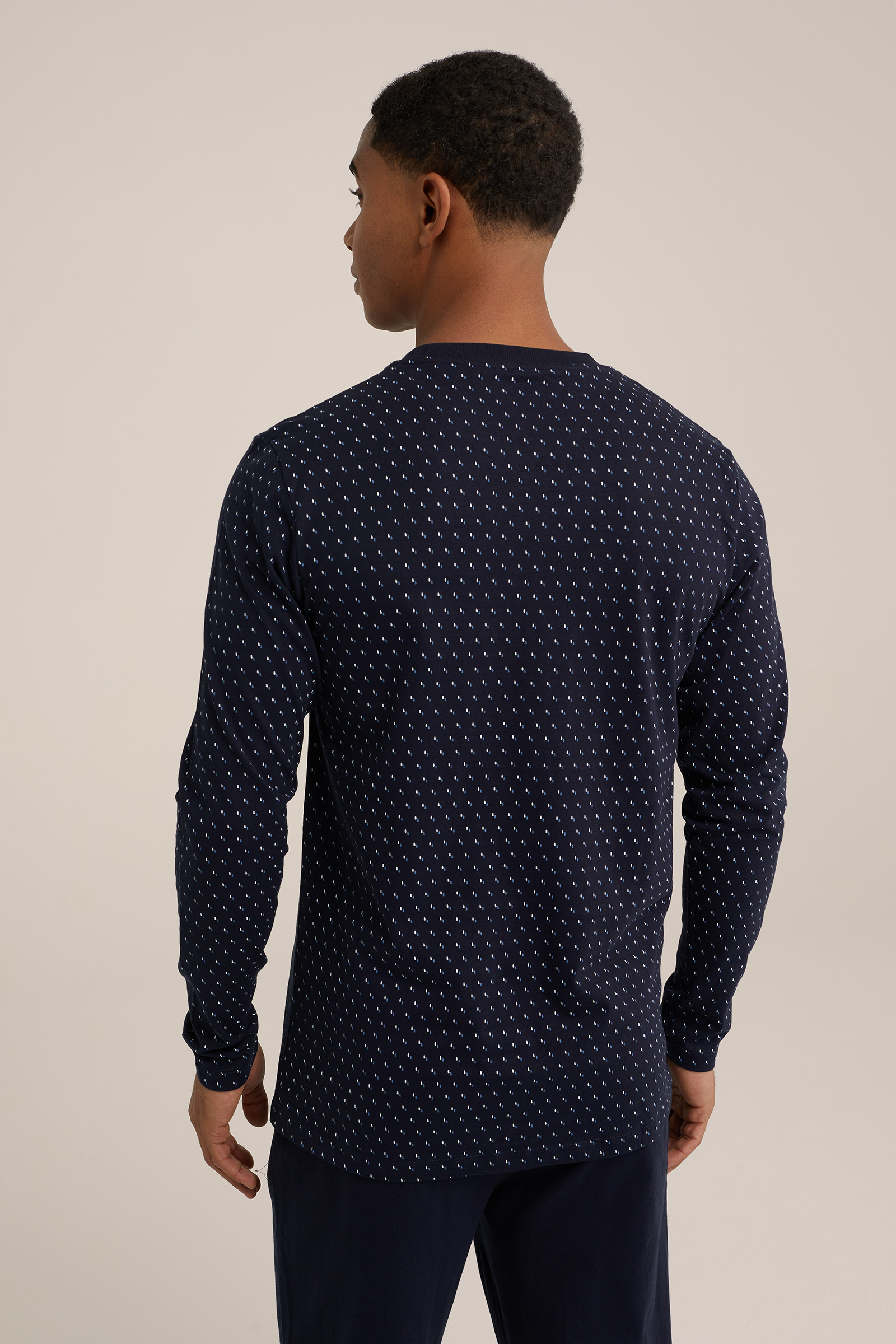 pyjamashirt met dessin WE Fashion Donkerblauw