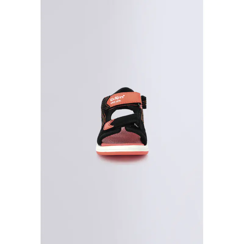 PLANE NOIR ORANGE SANDALES Cuir Garçon