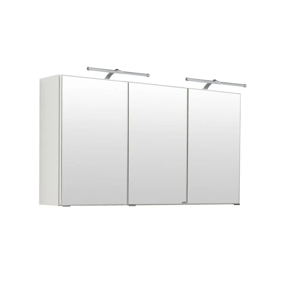 Spiegelkast Bobbi 120cm model 2 3 deuren & ledverlichting - wit