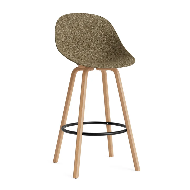 Normann Copenhagen - Mat Barstuhl 75 cm, seaweed / schwarz