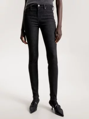 Calça jeans skinny de cintura média Como TH Flex preta