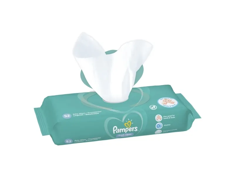Pampers Fresh Clean 8001841041360, Vådservietter til baby, Dermatologisk testet, Allergivenlig, Neutral pH