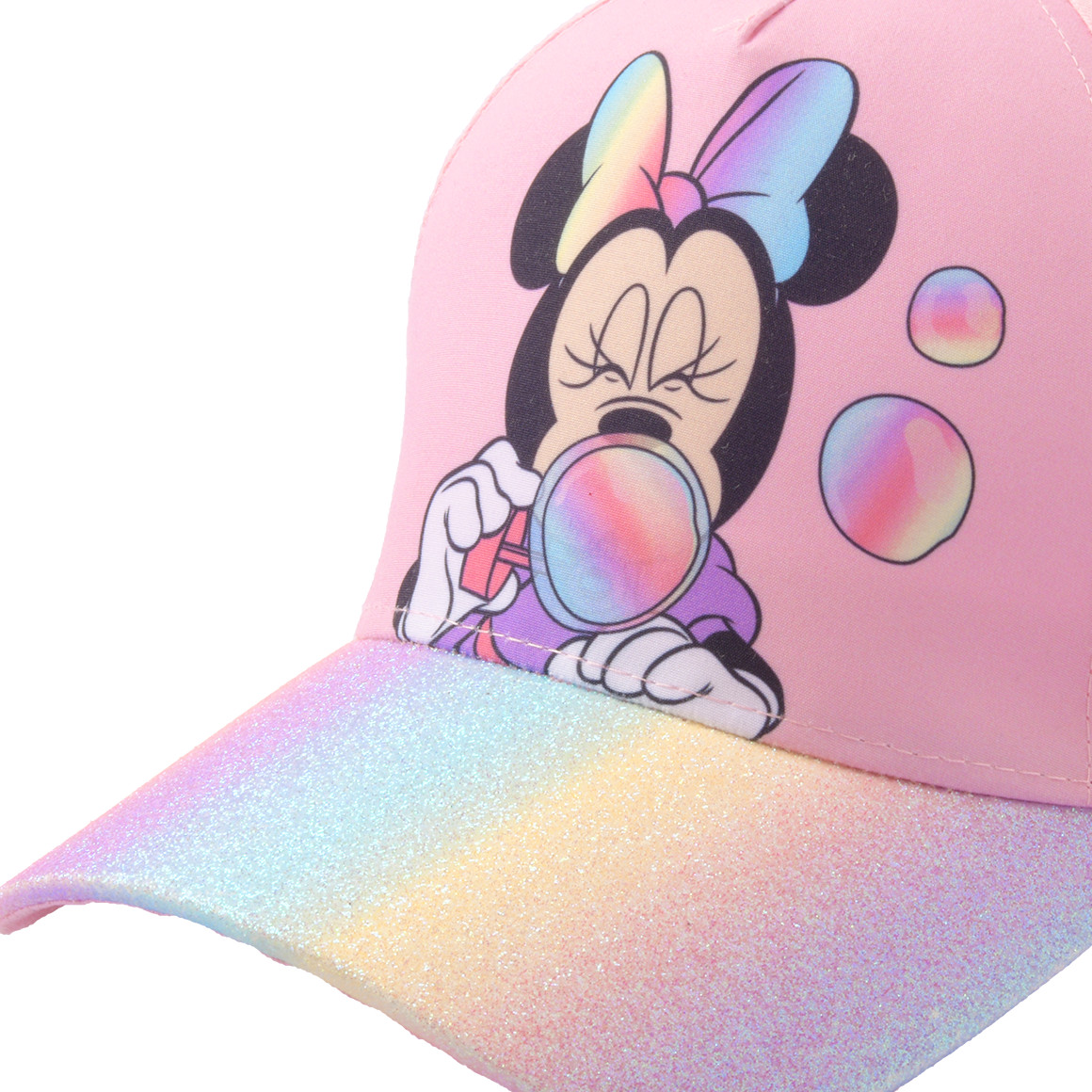 Topolino Minnie Maus Kappe mit Glitzerschirm rosa