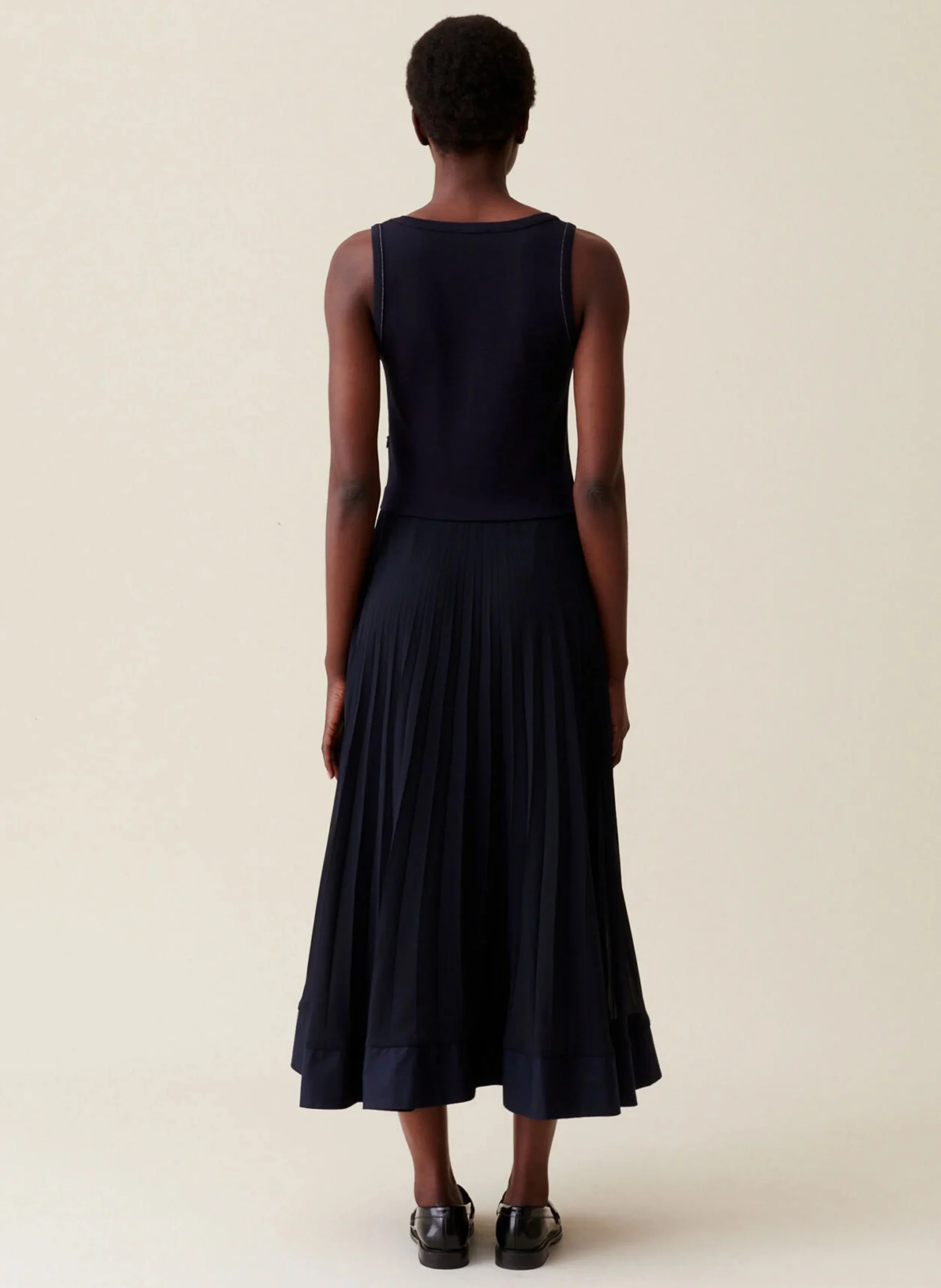 Robe longue plissée | Jean brut