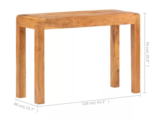 Table console 110x40x76cm Bois d'acacia massif et finition miel