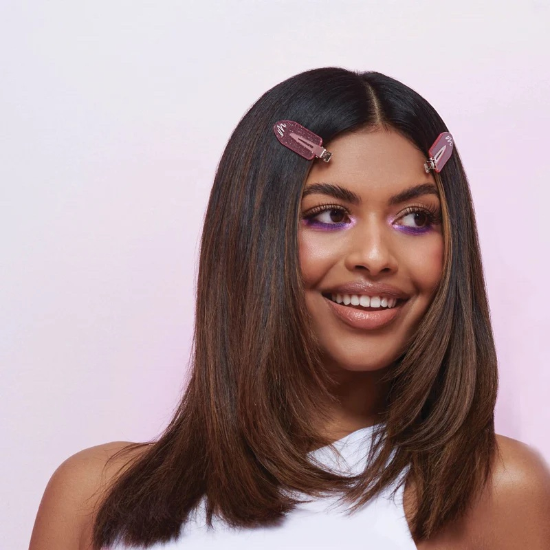 (6er Set) No Crease Clips Coiffeur Haarspangen Abtrenn Klammern - Pink